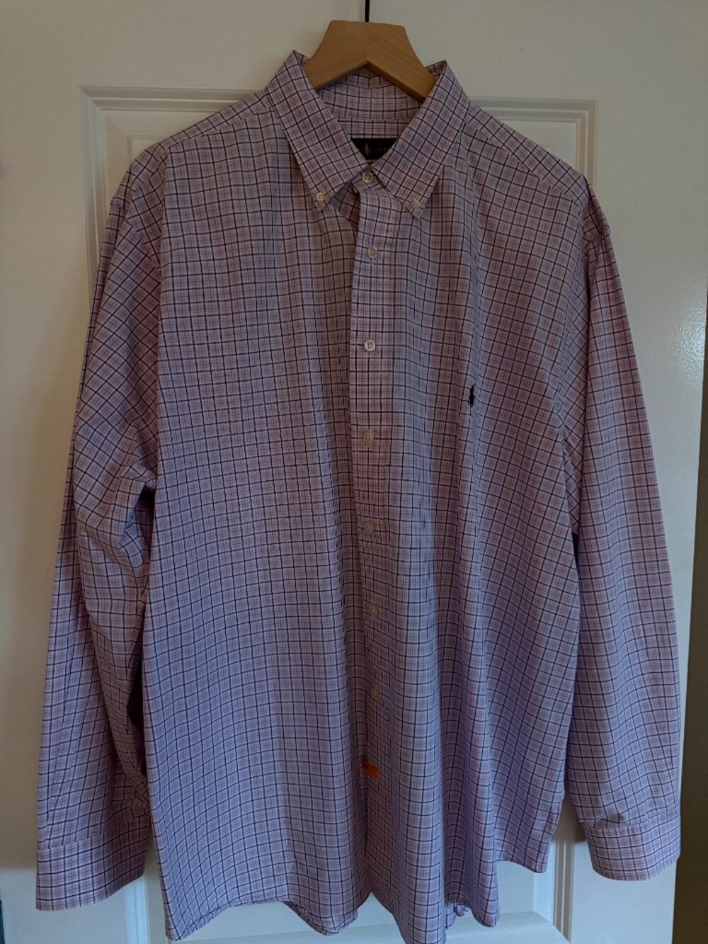 Pink Plaid Polo Dress Shirt - Size 2XB